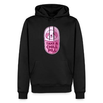 Take A Chill Pill Faultier Sloth Kawaii - Männer Premium Bio Hoodie - Schwarz - Vorne - Nico (187cm)