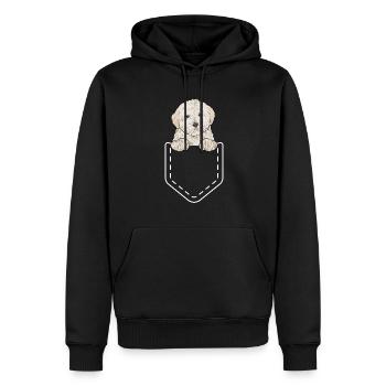 Chien Maltipoo - Sweat à capuche Premium bio Homme - noir - Devant - Nico (187cm)