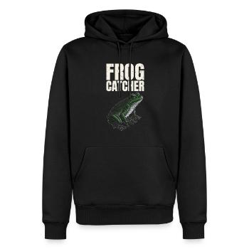 Frog Catcher Froggy Herpetologiste Amphibien Toad L - Sweat à capuche Premium bio Homme - noir - Devant - Nico (187cm)