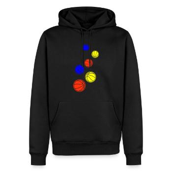 Basketball Bunt - Männer Premium Bio Hoodie - Schwarz - Vorne - Nico (187cm)