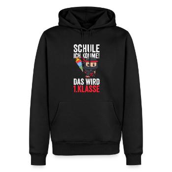 1.Klasse Ninja Erstklässler Geschenk - Männer Premium Bio Hoodie - Schwarz - Vorne - Nico (187cm)