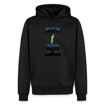 Schweden Flagge Schwedisch Geschenk - Männer Premium Bio Hoodie - Schwarz - Vorne - Nico (187cm)