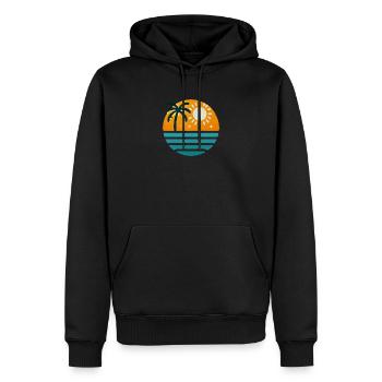 Été - Sweat à capuche Premium bio Homme - noir - Devant - Nico (187cm)