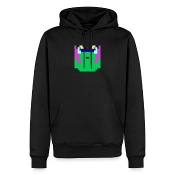 Retro frog - Männer Premium Bio Hoodie - Schwarz - Vorne - Nico (187cm)
