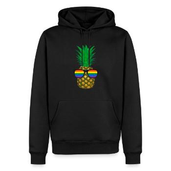 Ananas, Lunettes De Soleil, LGTB, Arc-en-ciel, Coloré - Sweat à capuche Premium bio Homme - noir - Devant - Nico (187cm)