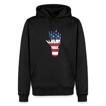 Jardinier Us Drapeau Jardinage - Sweat à capuche Premium bio Homme - noir - Devant - Nico (187cm)