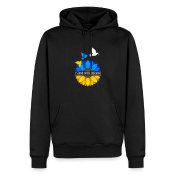 Ukraine - Männer Premium Bio Hoodie - Schwarz - Vorne - Nico (187cm)