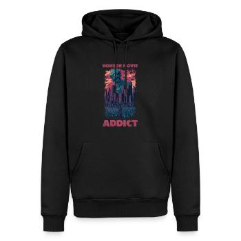 Zombie Illustration Film d’horreur Fan Design - Sweat à capuche Premium bio Homme - noir - Devant - Nico (187cm)