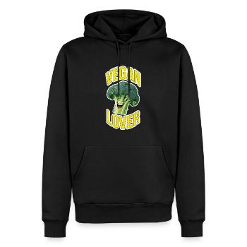 Amateur de végétalien - Sweat à capuche Premium bio Homme - noir - Devant - Nico (187cm)