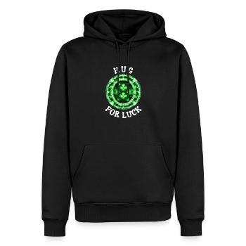 Câlin pour la chance - Sweat à capuche Premium bio Homme - noir - Devant - Nico (187cm)