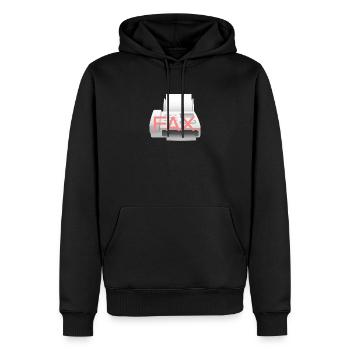 Fax Icon - Men’s Premium Organic Hoodie - black - Front - Nico (187cm)