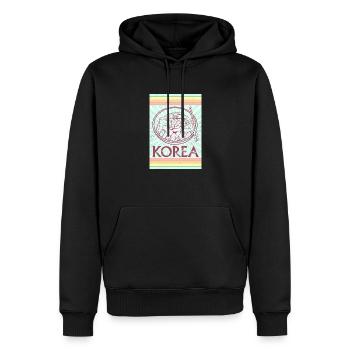 Cuisine coréenne Bibimbap Plat Ramen Riz - Sweat à capuche Premium bio Homme - noir - Devant - Nico (187cm)
