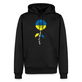 Pray For Ukraine Sunflower Peace - Männer Premium Bio Hoodie - Schwarz - Vorne - Nico (187cm)