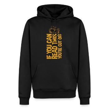 If You Can Read This You're Cut Off 2 - Men’s Premium Organic Hoodie - black - Front - Nico (187cm)