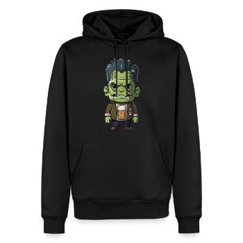 Halloween Bier Monster Lustiges Cartoon Design - Männer Premium Bio Hoodie - Schwarz - Vorne - Nico (187cm)