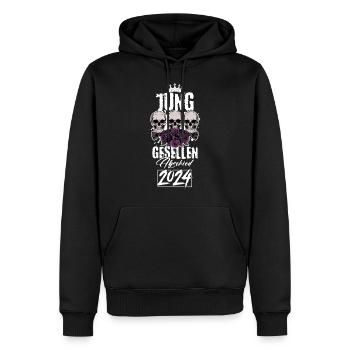 Enterrement de vie de garçon 2024 - Sweat à capuche Premium bio Homme - noir - Devant - Nico (187cm)