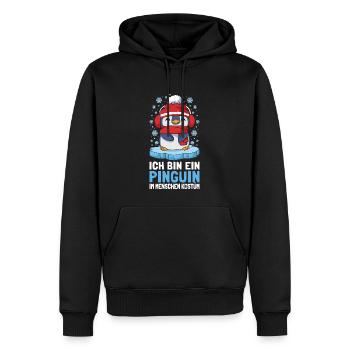 Pinguine Ich Bin Ein Pinguin - Männer Premium Bio Hoodie - Schwarz - Vorne - Nico (187cm)