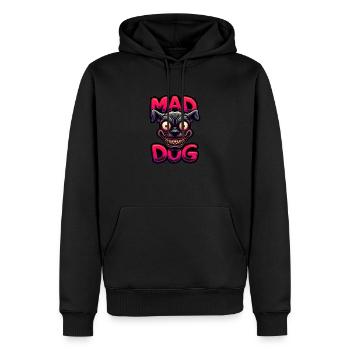 CHIEN FOU - Sweat à capuche Premium bio Homme - noir - Devant - Nico (187cm)