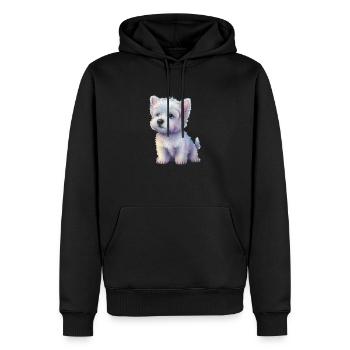 Hund Pastell Zeichnung - Männer Premium Bio Hoodie - Schwarz - Vorne - Nico (187cm)