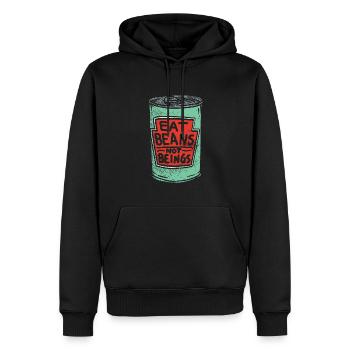 Esst Bohnen keine Lebewesen - Tierliebe - Männer Premium Bio Hoodie - Schwarz - Vorne - Nico (187cm)