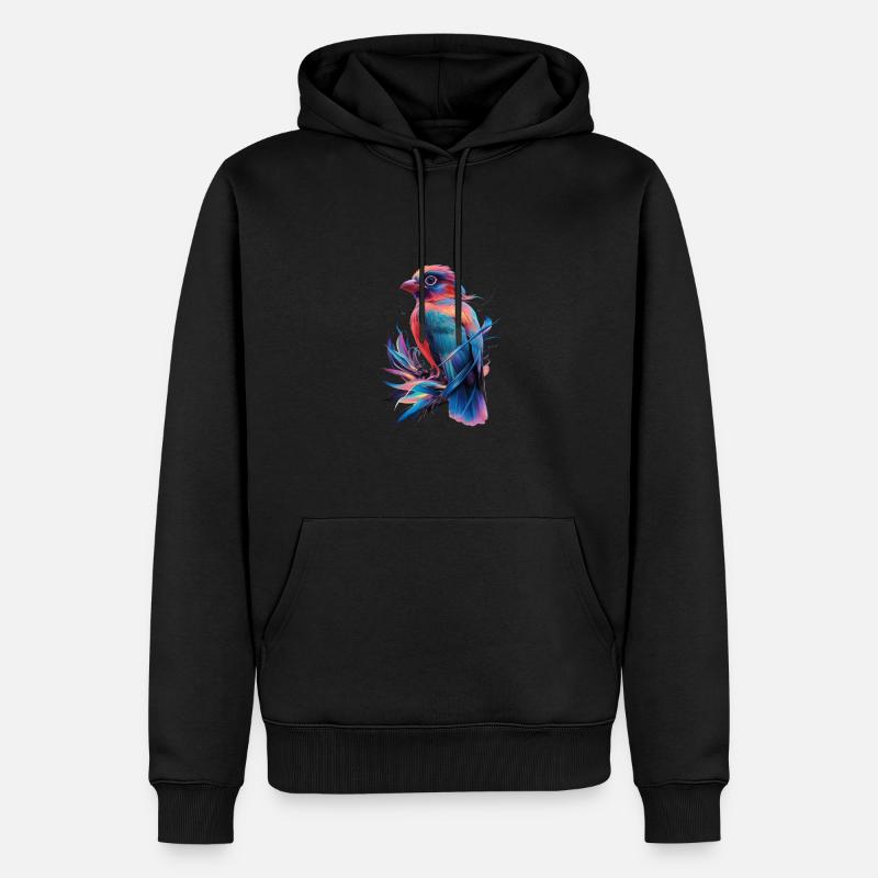 Perroquet radieux - Élégance tropicale - Sweat à capuche Premium bio Homme - noir