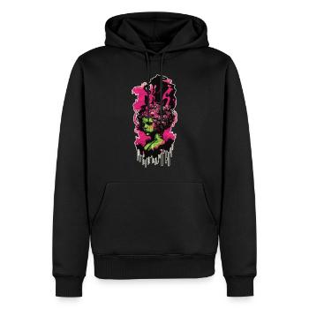 Graffiti au néon - Sweat à capuche Premium bio Homme - noir - Devant - Nico (187cm)