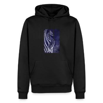 Dragon - Sweat à capuche Premium bio Homme - noir - Devant - Nico (187cm)