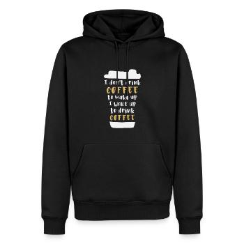 Je ne bois pas de café pour me réveiller - Sweat à capuche Premium bio Homme - noir - Devant - Nico (187cm)