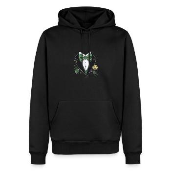 St. Patrick's Day Tuxedo Leprechaun Costume - Men’s Premium Organic Hoodie - black - Front - Nico (187cm)