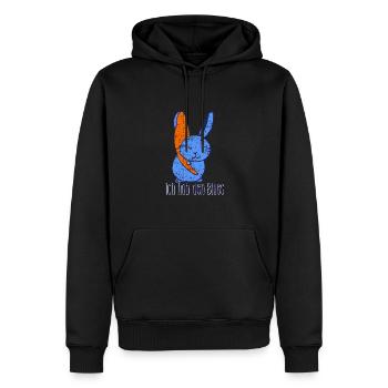 Blauer Hase hat den Blues - Männer Premium Bio Hoodie - Schwarz - Vorne - Nico (187cm)