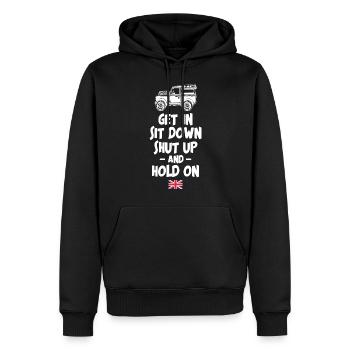 Hold On Landy Rover - Sweat à capuche Premium bio Homme - noir - Devant - Nico (187cm)