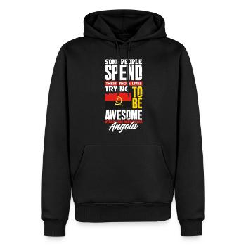 Angola Angola Citation du drapeau angolais - Sweat à capuche Premium bio Homme - noir - Devant - Nico (187cm)