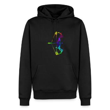 Tir à l’arc Arc-en-ciel Couleurs Polygone Sport - Sweat à capuche Premium bio Homme - noir - Devant - Nico (187cm)