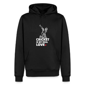 Ich Liebe Cricket Für Alle Cricketspieler - Männer Premium Bio Hoodie - Schwarz - Vorne - Nico (187cm)