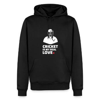 Ich Liebe Cricket Für Alle Cricketspieler - Männer Premium Bio Hoodie - Schwarz - Vorne - Nico (187cm)