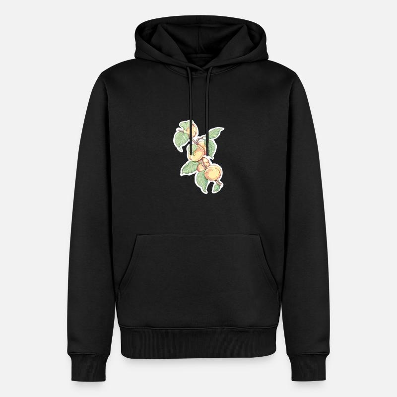 Ein Zweig Aprikosen oder Pfirsiche - Männer Premium Bio Hoodie - Schwarz