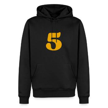 5 - Men’s Premium Organic Hoodie - black - Front - Nico (187cm)