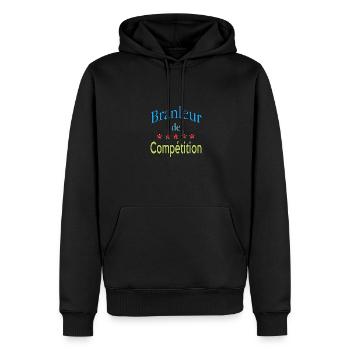 Branleur de compétition - Sweat à capuche Premium bio Homme - noir - Devant - Nico (187cm)
