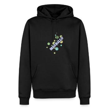 Université de Machello - Sweat à capuche Premium bio Homme - noir - Devant - Nico (187cm)