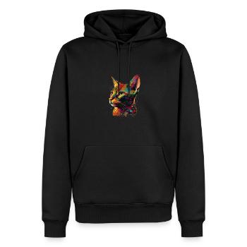 Abyssinian Cat Colorful Gaze - Männer Premium Bio Hoodie - Schwarz - Vorne - Nico (187cm)
