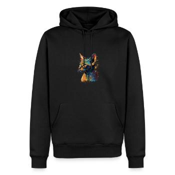Abyssinian Cat Colorful Gaze - Männer Premium Bio Hoodie - Schwarz - Vorne - Nico (187cm)