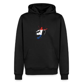 Pays-Bas Drapeau du Championnat du Monde Pays-Bas - Sweat à capuche Premium bio Homme - noir - Devant - Nico (187cm)