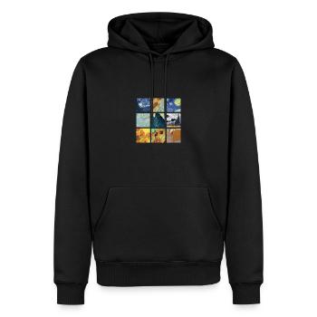 VAN GOGH COLLAGE - Männer Premium Bio Hoodie - Schwarz - Vorne - Nico (187cm)