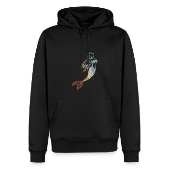 Sirène Retro Style Vintage - Sweat à capuche Premium bio Homme - noir - Devant - Nico (187cm)