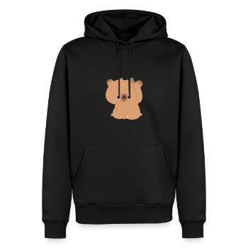 Wasserschweine-Paar - Männer Premium Bio Hoodie - Schwarz - Vorne - Nico (187cm)
