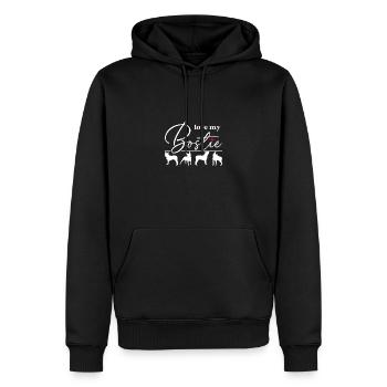 Liebe meinen Bostie Boston Terrier Silhouetten - Männer Premium Bio Hoodie - Schwarz - Vorne - Nico (187cm)