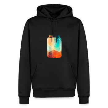 Zwei Trinkflaschen Retro - Männer Premium Bio Hoodie - Schwarz - Vorne - Nico (187cm)