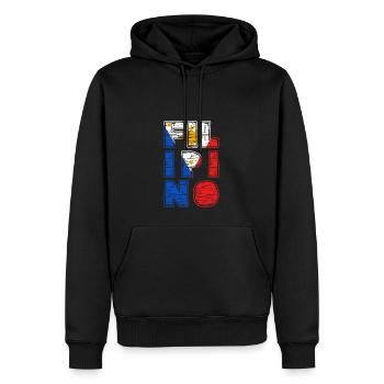 Philippines drapeau philippin fierté je cadeau - Sweat à capuche Premium bio Homme - noir - Devant - Nico (187cm)