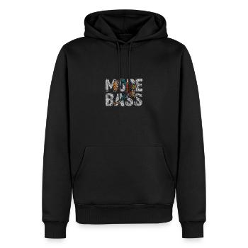 More Bass Please Bass Clef for Bass Guitarists - Men’s Premium Organic Hoodie - black - Front - Nico (187cm)