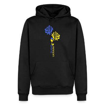 UKRAINE support Kiev Zelensky slava ukraini - Men’s Premium Organic Hoodie - black - Front - Nico (187cm)